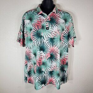 Bad Birdie Hammock Hunter Performance Golf Polo Shirt 2XL Multicolor Palm